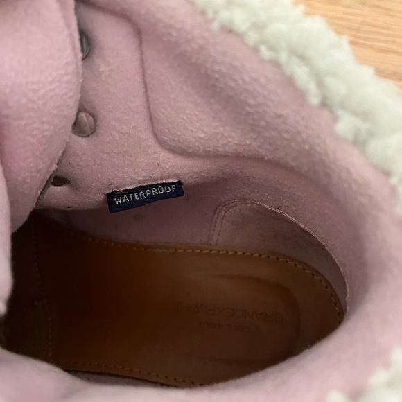 Cole Haan Waterproof Suede Winter Hiking Boots Grey Pink Size 7 - Picture 6 of 8